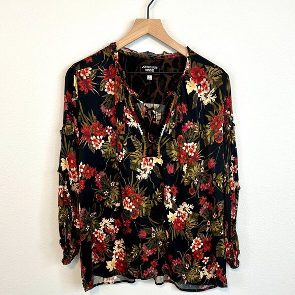 Johnny Was Workshop Bohemian Floral Blouse Size S - Picture 6 of 12